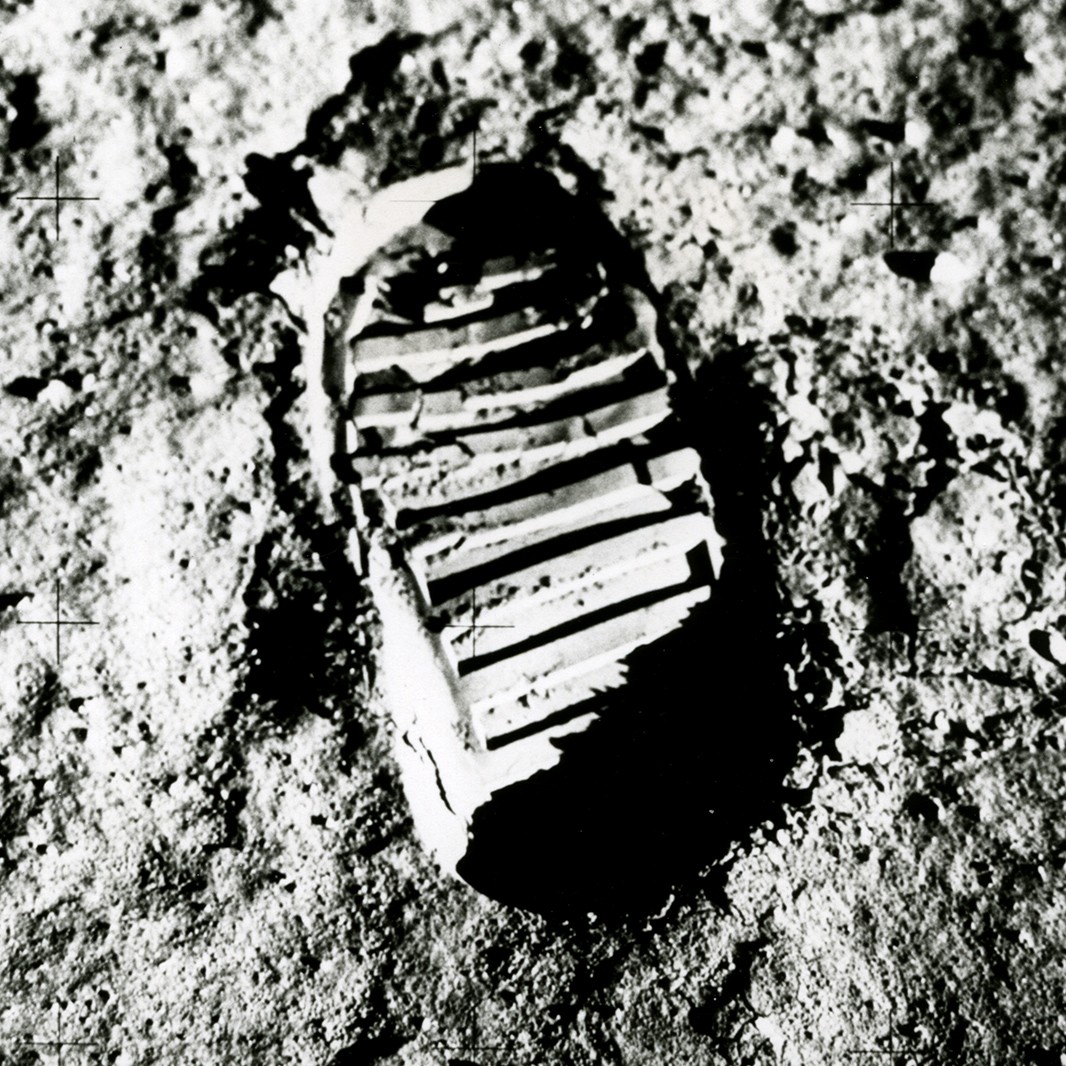 The first footprint on the Moon, July 1969